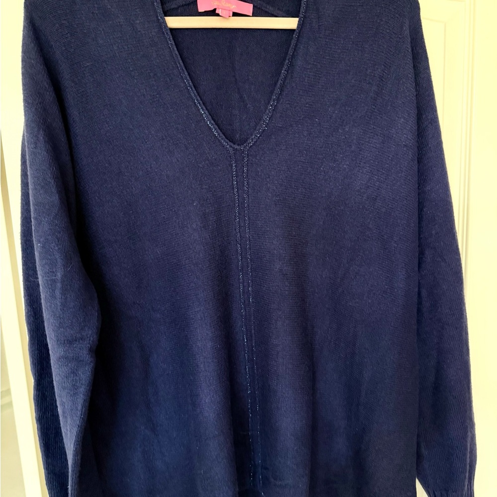 Lilly Pulitzer Navy V-Neck Sweater